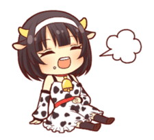Cow girl animated sticker #14793723