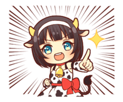 Cow girl animated sticker #14793724