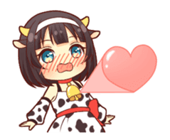 Cow girl animated sticker #14793725
