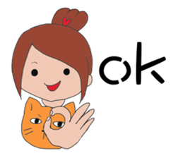 Fanny and her cat sticker #14798317