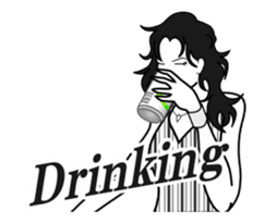 Drinking People (Animation) ENG.ver sticker #14798827