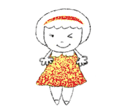 Red circle dot girl Part.2 (I) sticker #14801585