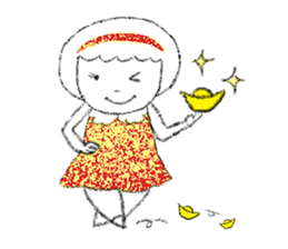 Red circle dot girl Part.2 (I) sticker #14801586