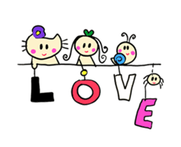 Dinkyneko & Friends #9 _LOVE (anime) sticker #14802425