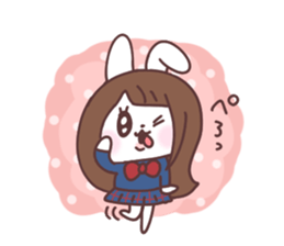 Long hair girl rabbit 2 sticker #14802990