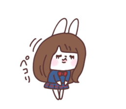 Long hair girl rabbit 2 sticker #14802993