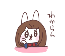Long hair girl rabbit 2 sticker #14802997