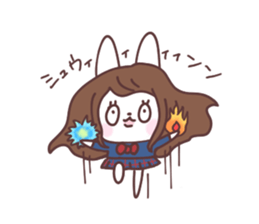 Long hair girl rabbit 2 sticker #14802998
