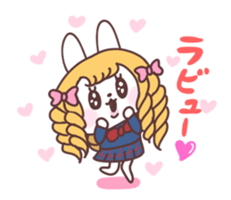 Long hair girl rabbit 2 sticker #14803001