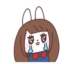 Long hair girl rabbit 2 sticker #14803002