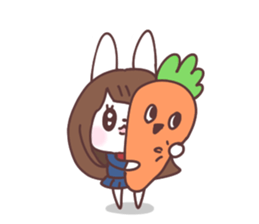 Long hair girl rabbit 2 sticker #14803003