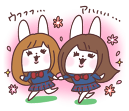 Long hair girl rabbit 2 sticker #14803004