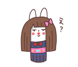 Long hair girl rabbit 2 sticker #14803005