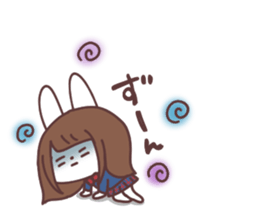 Long hair girl rabbit 2 sticker #14803008