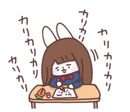 Long hair girl rabbit 2 sticker #14803012