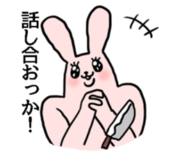 angry rabbit usami sticker #14803019