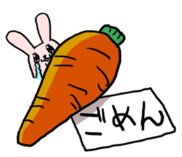 angry rabbit usami sticker #14803027