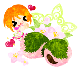 Pretty little people of cherry blossom sticker #14807063