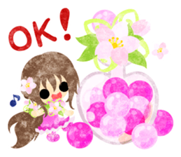 Pretty little people of cherry blossom sticker #14807066