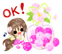 Pretty little people of cherry blossom sticker #14807066