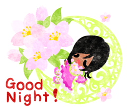 Pretty little people of cherry blossom sticker #14807069