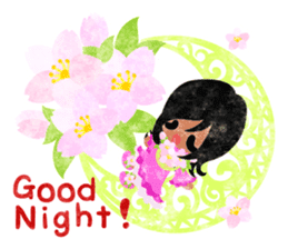 Pretty little people of cherry blossom sticker #14807069
