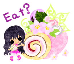 Pretty little people of cherry blossom sticker #14807071