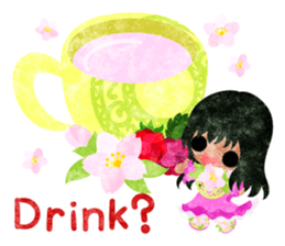 Pretty little people of cherry blossom sticker #14807072