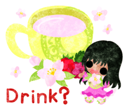 Pretty little people of cherry blossom sticker #14807072