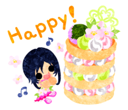 Pretty little people of cherry blossom sticker #14807073