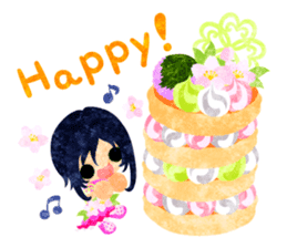 Pretty little people of cherry blossom sticker #14807073