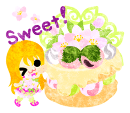 Pretty little people of cherry blossom sticker #14807074