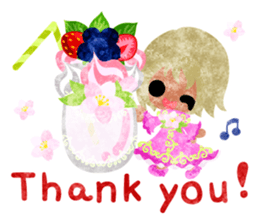 Pretty little people of cherry blossom sticker #14807075