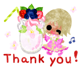 Pretty little people of cherry blossom sticker #14807075