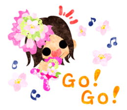 Pretty little people of cherry blossom sticker #14807079