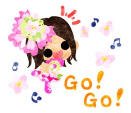 Pretty little people of cherry blossom sticker #14807079