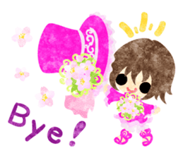 Pretty little people of cherry blossom sticker #14807080
