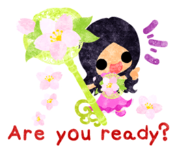 Pretty little people of cherry blossom sticker #14807081