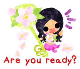 Pretty little people of cherry blossom sticker #14807081