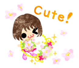 Pretty little people of cherry blossom sticker #14807082