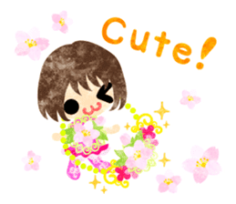 Pretty little people of cherry blossom sticker #14807082