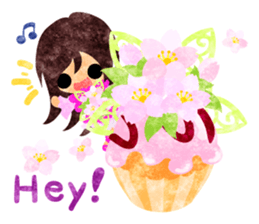 Pretty little people of cherry blossom sticker #14807083