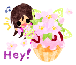 Pretty little people of cherry blossom sticker #14807083