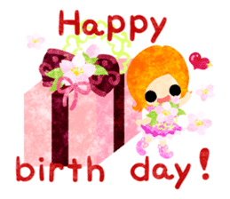 Pretty little people of cherry blossom sticker #14807084