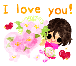 Pretty little people of cherry blossom sticker #14807085