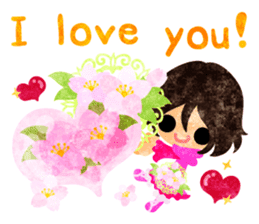 Pretty little people of cherry blossom sticker #14807085