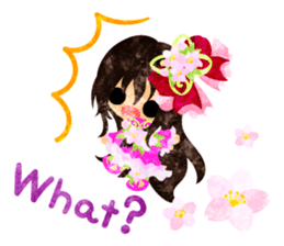 Pretty little people of cherry blossom sticker #14807086