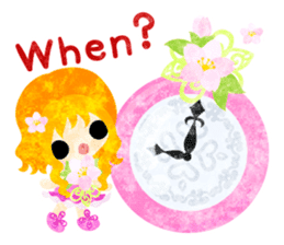 Pretty little people of cherry blossom sticker #14807087