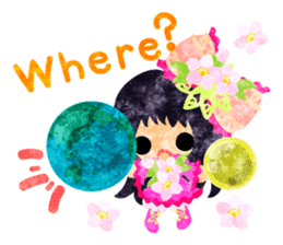 Pretty little people of cherry blossom sticker #14807088