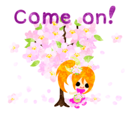 Pretty little people of cherry blossom sticker #14807089